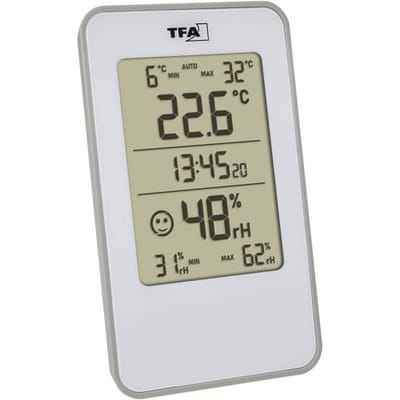TFA Dostmann Digitales Thermo-Hygrometer 30.5057.02 Thermo- en hygrometer Wit