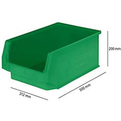 Magazijnbak LF 532 SSI Schäfer - polypropeen - L 500 x B 312 x H 200 mm - 23,5 l - groen