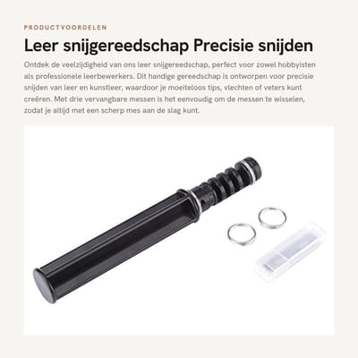 Dailygoods- Lederen Snijder - 3 Vervangbare Messen - Precisie Snijden - Gereedschap voor Lederen Ambachtslieden - Rotatable Snijder - Stalen Schapensnede - Leer Snijgereedschap