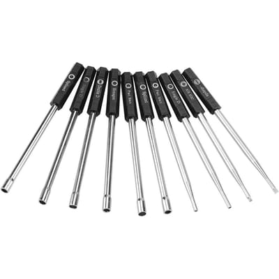 Lot de 10 tournevis de réglage de carburateur, outil de carte cannelé Pacman Double D Type black