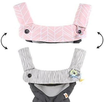 Omkeerbaar wattenschijfje voor baby - Roze visgraatontwerp, Hypoallergeen - Perfect als babymeisjesdouchegeschenk