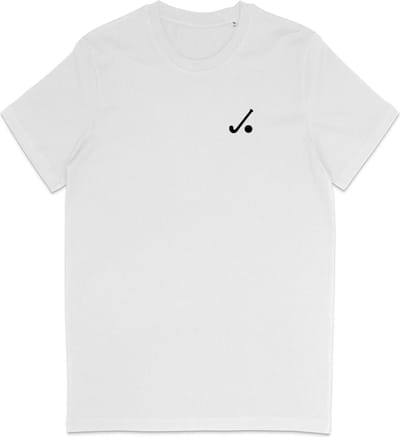 T Shirt Heren - Hockey Logo Print - Korte Mouw - Wit - Maat S