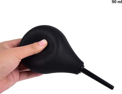EPIN | Silicone bulb | Anale douche | Anaal douche | Anaal spoelen | Intieme shower | Anale cleaner | Geschikt voor anaal en vaginaal gebruik | Zwart | 90 ml