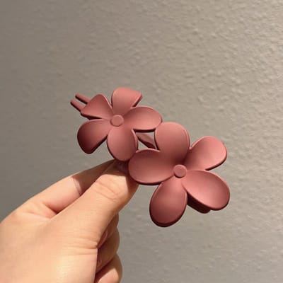 Pinces à cheveux à fleurs givrées Pinces à cheveux mates pour femmes filles cheveux fins épais bouclés filles enfants accessoires de cheveux barrettes rouge