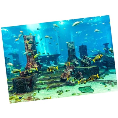 Koraal Aquarium Achtergrond Onderwater Poster Vis Tank Muurdecoraties Sticker 61 x 30cm