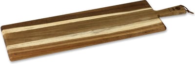 HOLM Serveerplank met Handvat – Houten Snij- en Borrelplank met Handvat – Voor Tapas, Antipasti & Kaas – Acaciahout – FSC Gecertificeerd – 70 x 20 x 1,9 cm – Hout