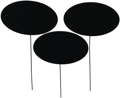 Decoratieve zwarte ovale krijtbord houten pinnen 10×6cm 12 stuks, 12 S
