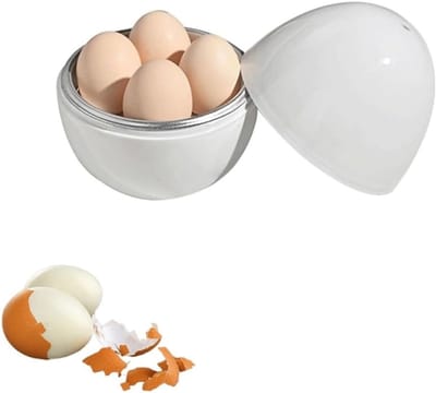 Eierkoker - Snelkookpan met 4 eieren voor hard en middelhard gekookte eieren - Snelle magnetron-eierkoker - Kooktijd van 9 minuten - Gebruiksvriendelijke magnetron-eierpocheerder