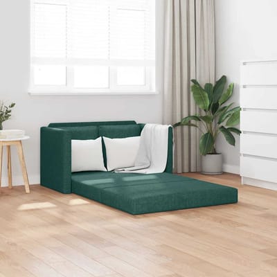 vidaXL - Slaapbank - vloermodel - 2-in-1 - 112x174x55 - cm - stof - donkergroen
