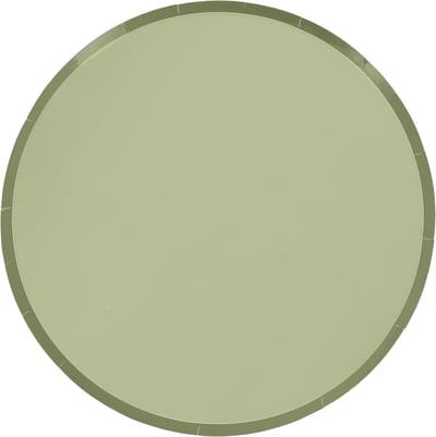 ARTYFETES - 6 tweekleurige kartonnen borden grijsgroen en saliegroen, 23 cm