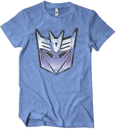Transformers Distressed Decepticon Shield T-shirt Blauw/Heather