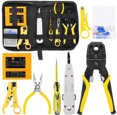 Netwerkgereedschapskit - Netwerktang set - Kabel installatie - 3-in-1 functie - 27 x 18 x 6 cm - Grijs