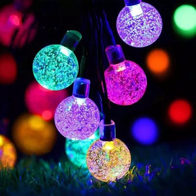 Lexorion - Solar Buitenverlichting - Solar Tuinverlichting - RGB - 50 BOLB - 9.5 meter - Buiten op Zonne Energie - Balkon en Tuinverlichting - IP65 Weerbestendig - Sfeervolle Buitenverlichting - Lichtslinger - LED Lampjes Slinger