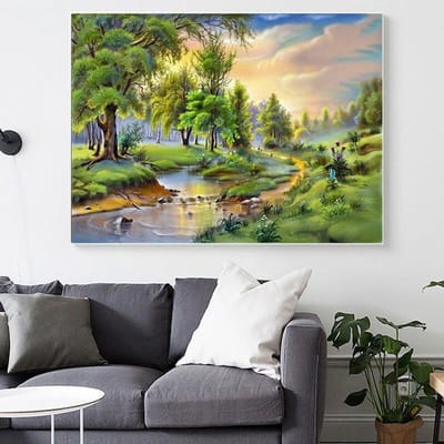 Diamant borduurwerk landschap kunst ambachten naaien kristal 5D DIY diamant schilderij volledige boor hars schilderachtige handgemaakt 20X30CM beige
