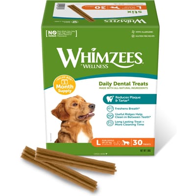 Voordeelpakket: 2x 1,800g Whimzees Monthly Stix Box maat L hondensnacks