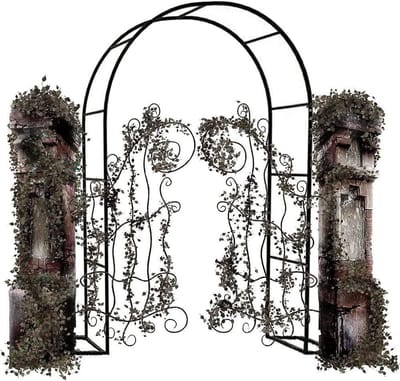 Tuinboog - Rozenboog Prieel - Planten Ondersteunen - Extra Breed Formaat - 350 cm - Zwart