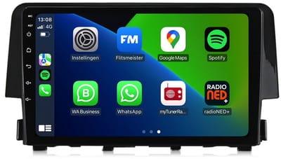 CarPlay autoradio geschikt voor Honda Civic | 2016 t/m 2021 | Android 13 | Draadloos Apple CarPlay & Android Auto | 2GB + 32GB | 8-Core processor | Davilon | 2025 model | 2016 2017 2018 2019 2020 2021 | Bluetooth & Wifi