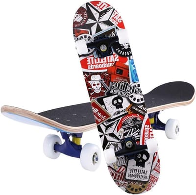Vierwielig Skateboard - Jeugd Skateboard - Sport & Recreatie - Dubbele Warp Ontwerp - 80 cm - Veelkleurig