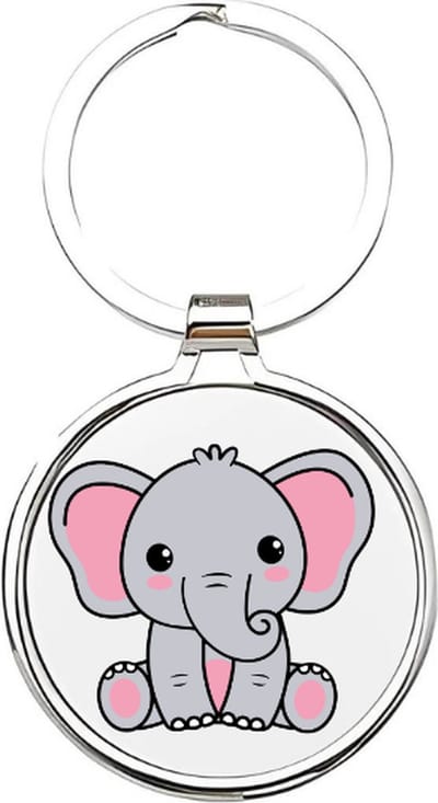 Akyol - olifanten Sleutelhanger - Olifant - dierenliefhebbers - olifantje - olli - safari - afrikaanse olifant - aziatische olifant - grijze olifant - mammoet - slurf - sleutelhanger voor kinderen - sleutelhanger voor dierenliefhebbers - 4 x 7,5 CM