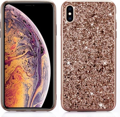 Coverup Glitter Back Cover - Geschikt voor iPhone Xs Max Hoesje - Rose Gold