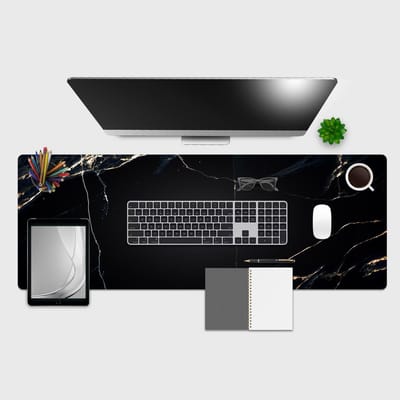Extra Groot Bureauonderlegger Marmer Look - Antislip & Krasbestendig - 120x40 cm