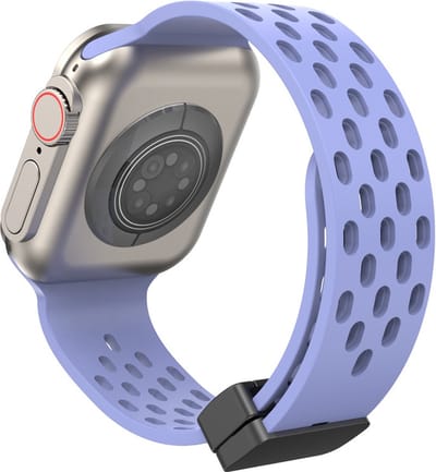 Siliconen bandje - geschikt voor Apple Watch series 1/2/3/4/5/6/7/8/9/10/11/ SE (1,2,3) / Ultra (1,2,3) met maat 44 mm / 45 mm / 46 mm / 49 mm - Lila