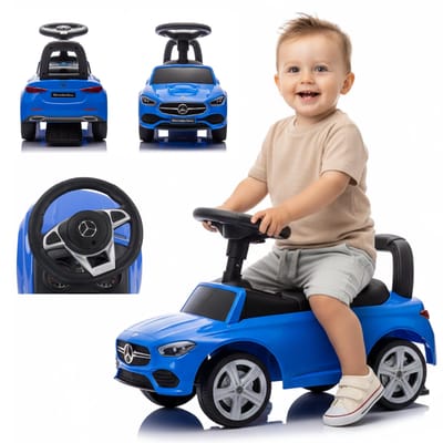 Mercedes C-Class Kindervoertuig, Loopauto met Claxon, ride on, babyauto, loopstoeltje met claxon en motorgeluiden, max 25 kg (Blauw)
