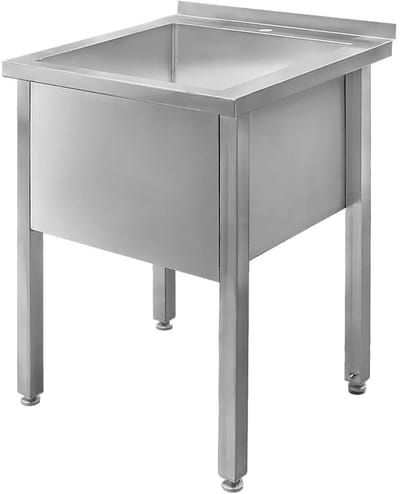 Mega-M Professionele Gastronomie Spoelbak - 60x60x85 cm - RVS AISI 441 - Gelast - Enkele Diepe Spoelbak - Voor Horeca en Grootkeuken