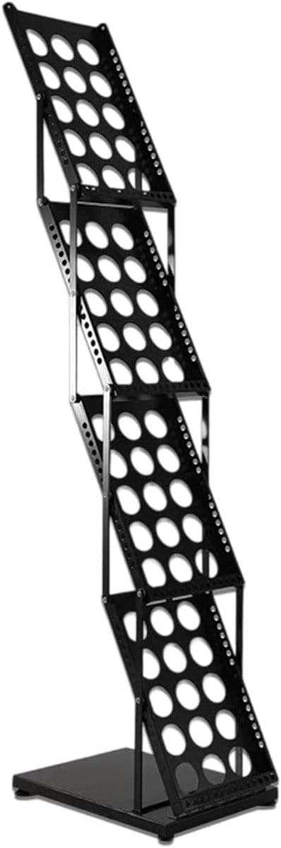 Documenten Displaystandaard - Brochurehouder Staand - Presentatie Tonen - Opvouwbaar Snel - 128 cm Hoog - Zwart