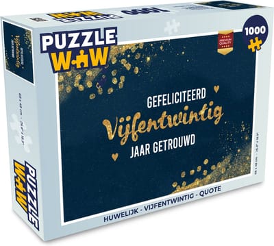 Puzzel Gefeliciteerd vijfentwintig jaar getrouwd - Quotes - Spreuken - Goud - Trouwen - Legpuzzel - Puzzel 1000 stukjes volwassenen