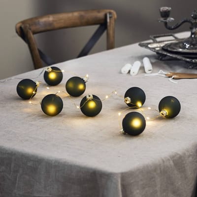 STAR TRADING LED lichtketting Bliss, donkergroen, glas, 8-lamps batterij