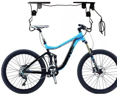 Allero Fietslift - Fietstakel - Ophangsysteem - Fiets Ophangsysteem - Zwart - Ophanghaken - 60 KG Draagkracht - 95 CM Breed
