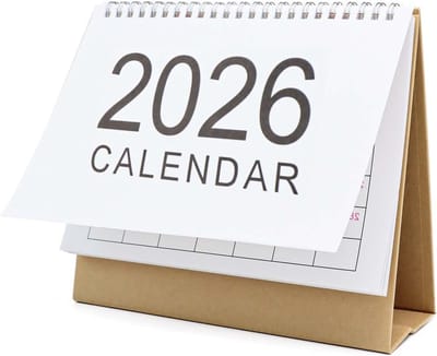 2026 Staande bureaukalenders Kleine staande bureaukalender 2026 Draadgebonden tafelkalender Eenvoudig ontwerp Maandelijkse planner van september 2025 tot december 2026