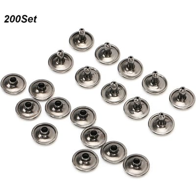 200 Sets Dubbele Klinknagel Ronde Stud Nagel IJzer Jeansknoop Leren Schoenen Tassen Kleding gray