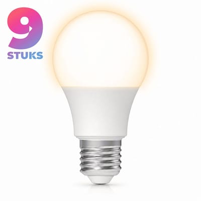 9x Peertje Led-lamp E27 - 5W - Daglicht (6500K) - 470 lm - 15 jaar - Niet Dimbaar