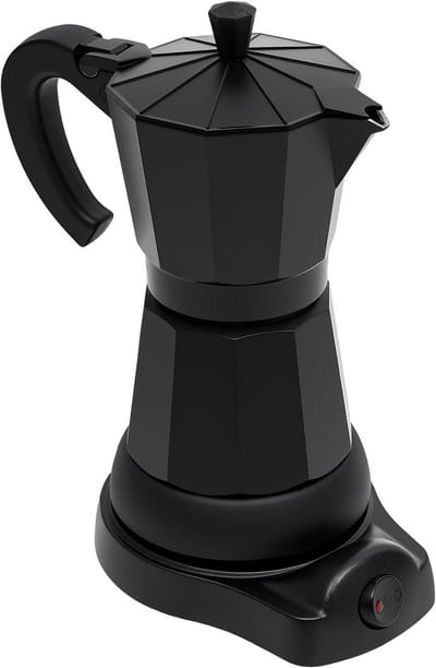 Elektrische espressomachine - Mokkakan aluminium - Thuis koffie zetten - Stoomdruk aroma extractie - 300 ml - Zwart
