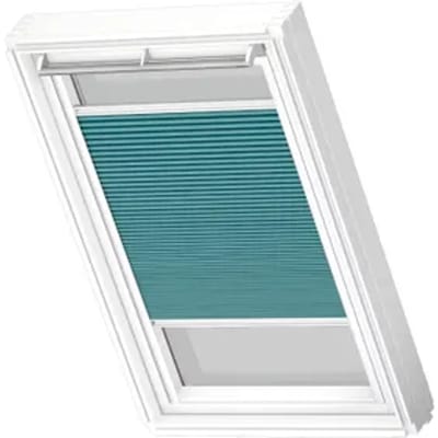 Velux Manueel Verduisterend Plisségordijn Fhc Sk06 1173swl Petrol Blauw White Line