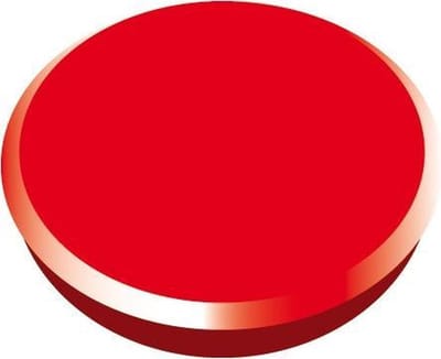 Magneet Alco 24mm rond blister a 6 stuks rood