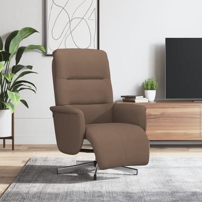 vidaXL - Fauteuil - verstelbaar - met - voetensteun - stof - bruin