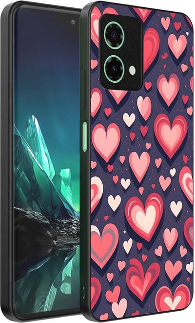 Geschikt voor Motorola Edge 40 Neo Telefoonhoesje met Hartjes Opdruk - TPU Backcover Case With Heart Design - Smartphonica geschikt voor Motorola Edge 40 Neo