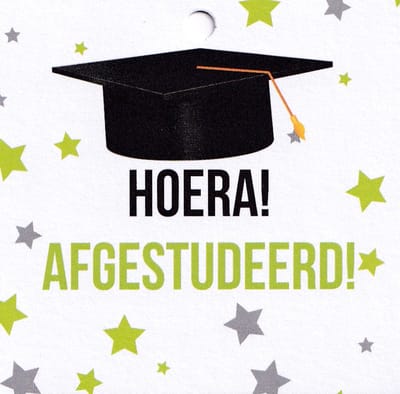 Afgestudeerd Bloemenkaartjes - 25 Stuks - Mini Kaartjes - 7 x 7 cm - Bloemist - Kadootjes - Universiteit - Geslaagd - JK-252,5