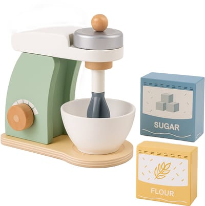 Wood'n Buddy Houten Keukenmachine set - Montessori Speelgoed Stimulerend voor de Motoriek