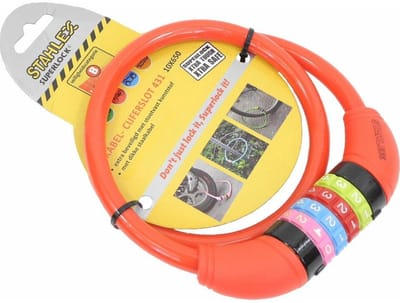 STAHLEX Cijfer kabelslot - rood - 10 x 650 mm - fietsslot