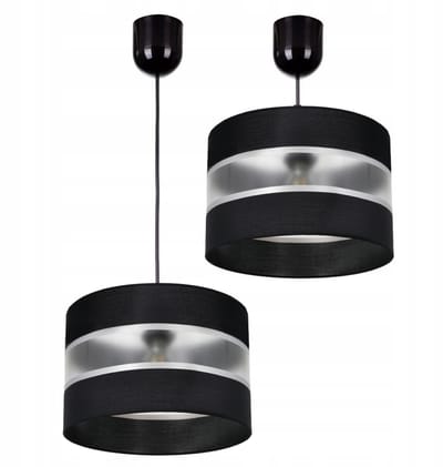 Zwarte Hanglamp met Stofkap - Diameter 30cm