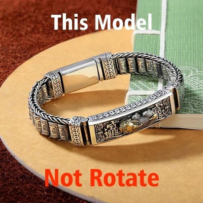 Handgemaakte zilveren kleur Reative Passepartout gebedsmolen armband mannen overdracht kralen zes-karakter mantra retro vrouwen charme ketting 22cm