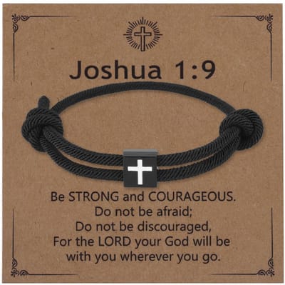 Dailygoods- Kruisarmband Verstelbaar - Zwart Touw - Christelijke