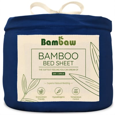 Bambaw Luxe Bamboe 2-Persoons Hoeslaken 200x200cm – Ultra ademende stof – Hypoallergeen – Beddengoed - Wit