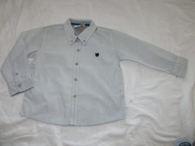 noukie's , jongens , overhemd  , lange mouw creme / zwar  / groen ,  3 jaar 98