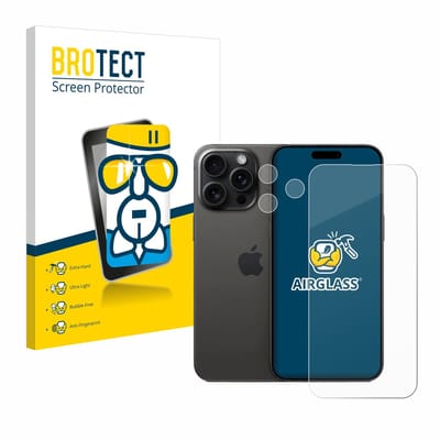 Screenprotector voor Apple iPhone 15 Pro Max (Voor+Camera) Beschermglas transparant