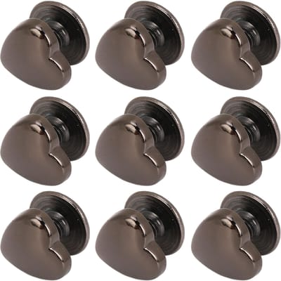 20 Stuks Hartvormige Klinknagels 8mm Zinklegering Hart Klinknagels met PH Schroeven voor Riemen Tassen Hoeden Kleding grijze kleur